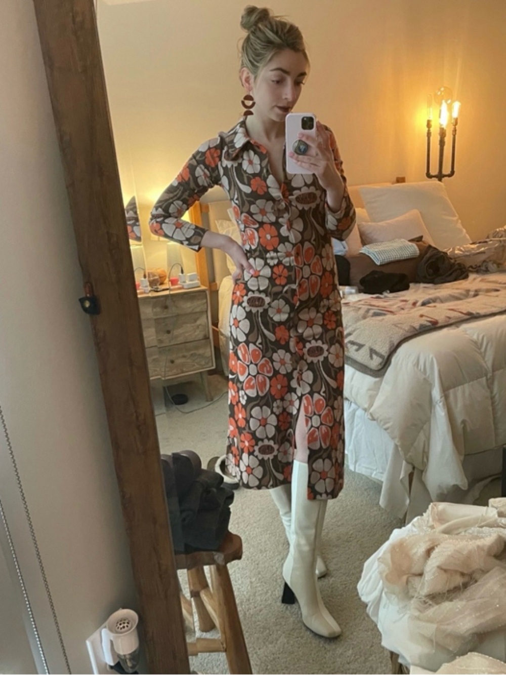 Damson Madder Maude Jacquard Retro Floral Dress US6 / UK10